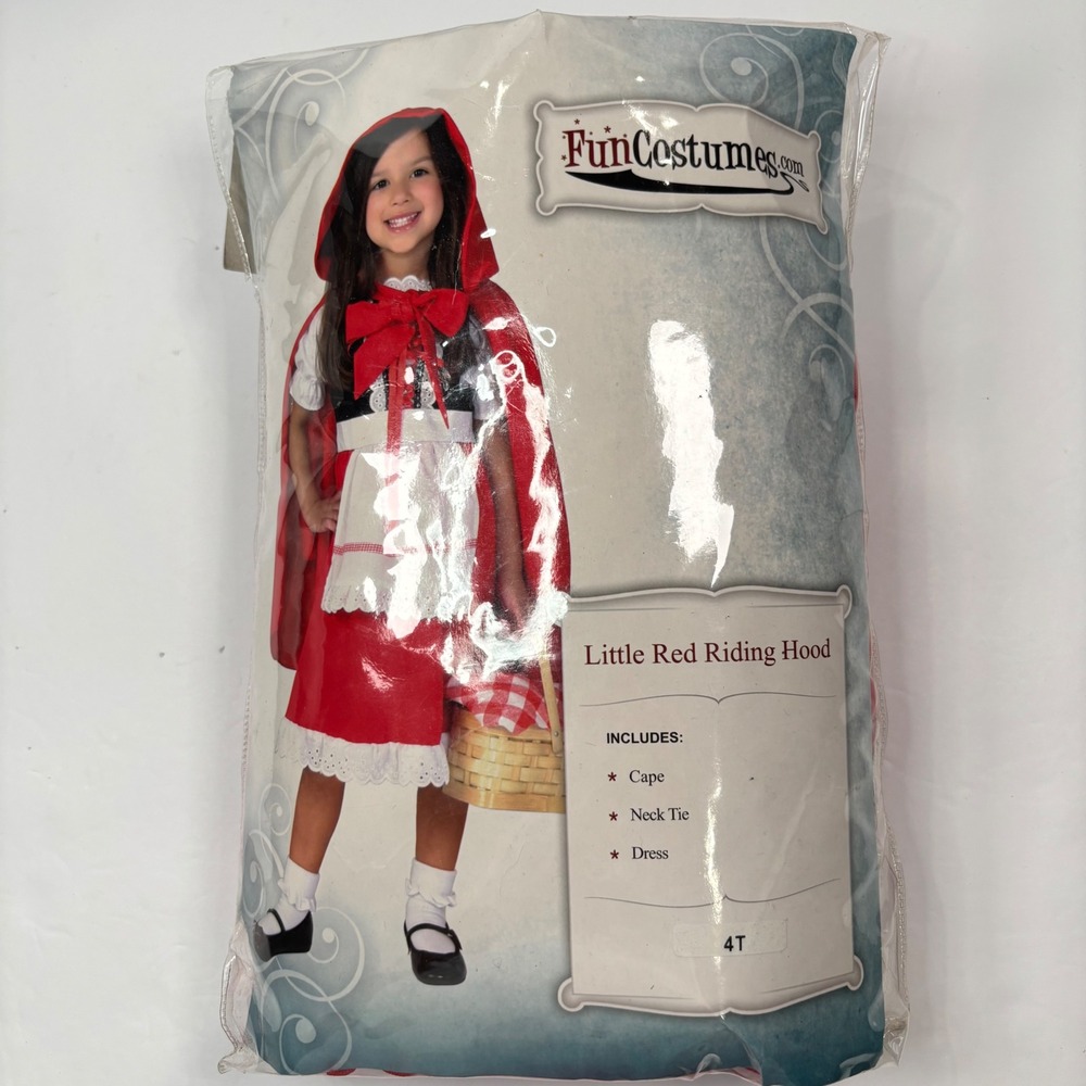 Little Red Riding Hood Girls 4T Fun Costumes 2PC Dress Cape Halloween Fairy Tale